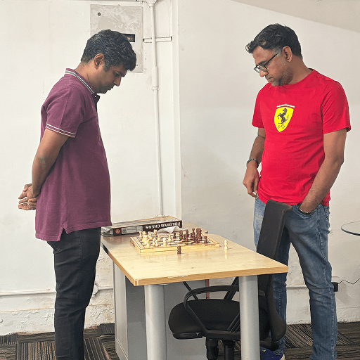 Arun and Raghuram playing chess